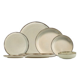 Hermia Vajilla de Porcelana 24 Piezas Canela